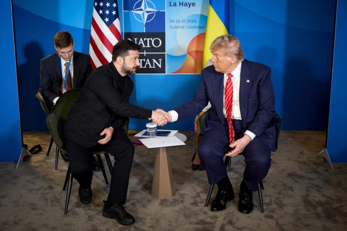 Zelensky Swaps Military Look for Suit in NATO Meeting with Trump