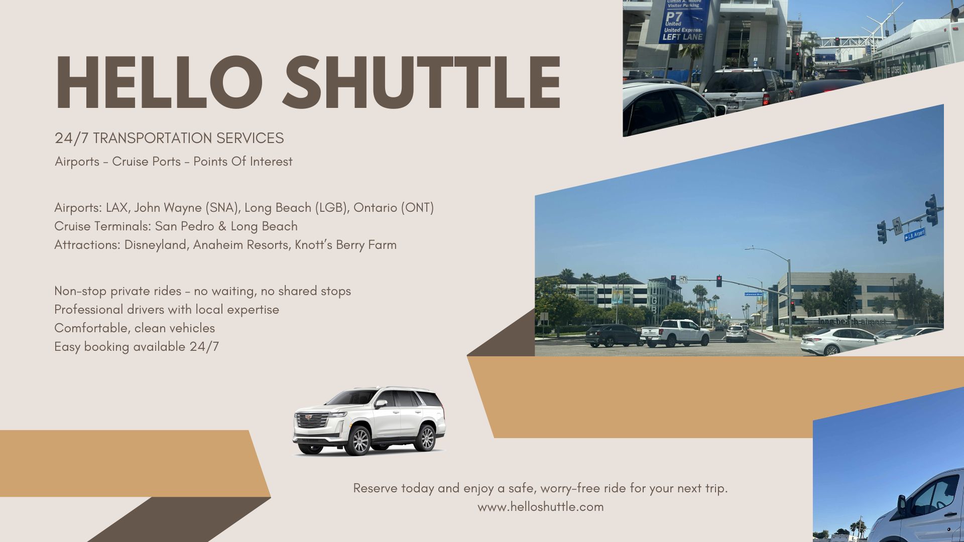 Southern California Private Shuttle – Airports, Disneyland & Cruise Transfers